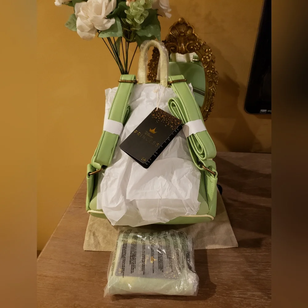 NWT! Disney X LoungeFly Princess and The Frog Tiara Mini Backpack & Wallet Set
